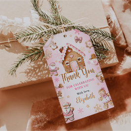 Söt Pepparkakshus Tjej Födelsedagsfest Presentetikett