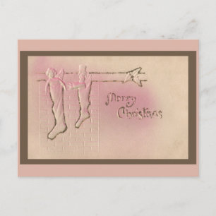 Söt Peppermint Rosa Vintage julvykort Vykort