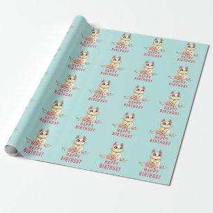 Söt perfekt katt kattunge födelsedagspapper presentpapper