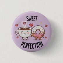 Söt Perfektion Kawaii Kaffe & Munk Knapp