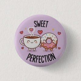 Söt Perfektion Kawaii Kaffe & Munk Knapp