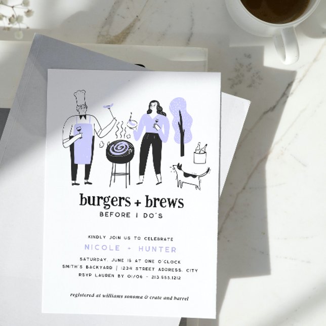 Söt Periwinkle brygger innan jag görs möhippa Inbjudningar (Cheers to love! Join our 'Brews Before I Do's' Bridal Shower 🥂💍)