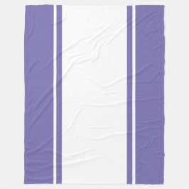 Söt Periwinkle Lila Wide White Tävla Rand Fleecefilt