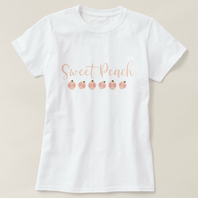 Söt Persika Persikor Söt Modern Modetrend T Shirt (Design framsida)