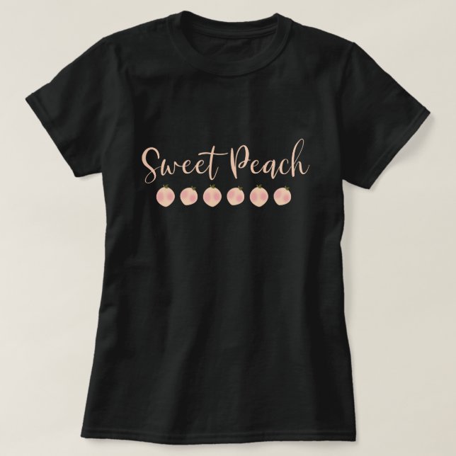 Söt Persika Persikor Söt Modern Modetrend T Shirt (Design framsida)