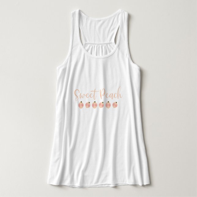 Söt Persika Persikor Söt Snygg Modern Mode  Linne Med Racerback (Design framsida)