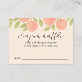 Söt persikofärgad babyskor Diaper Raffle Visitkort