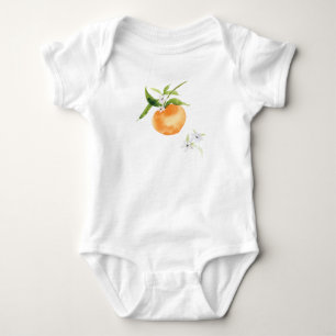 Söt persikofärgad vattenfärgad frukt, bodydräkt av t shirt