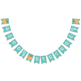 Söt persikofrukt (Cute Fruit) 1:a födelsedag Party Vimplar