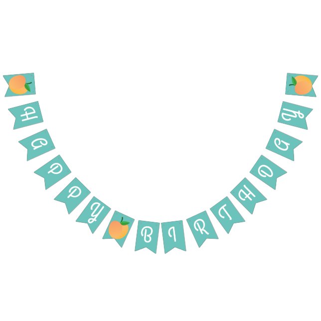 Söt persikofrukt (Cute Fruit) 1:a födelsedag Party Vimplar (Alla)