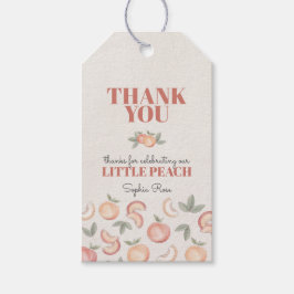 Söt persikomärke för födelsedag eller babydusch presentetikett