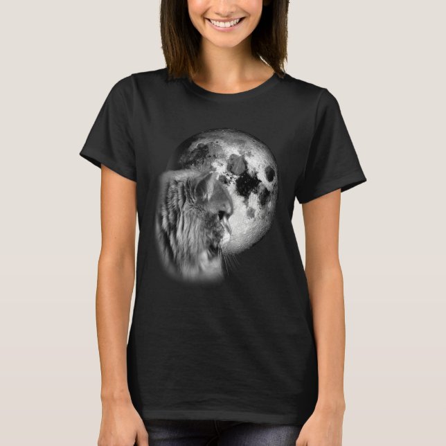Söt persisk katt med Måne Cat T Shirt (Framsida)