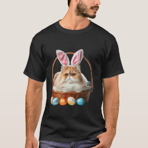 Söt persisk katt påskäggjakt ägare kaninöron  t shirt
