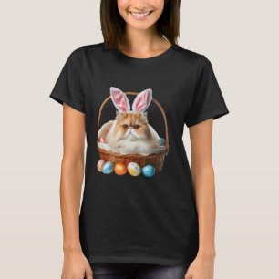 Söt persisk katt påskäggsjakt ägare kaninöron t shirt