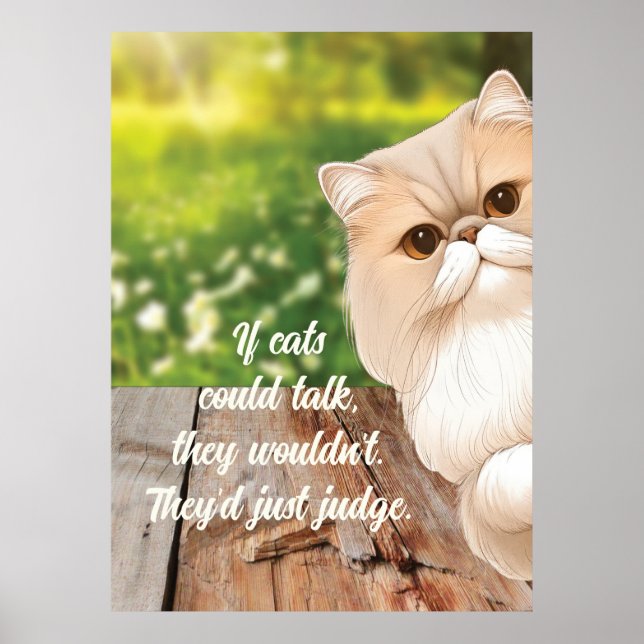 Söt persisk katt tittar runt poster (Framsidan)