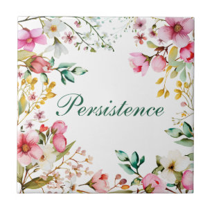 Söt ’Persistence’ Blommigt Ceramic Tile Kakelplatta