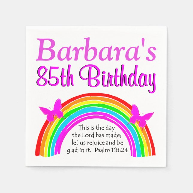 SÖT PERSONALIZE CHRISTIAN 85 BIRTHDAY NAPKIN PAPPERSSERVETT (Framsidan)