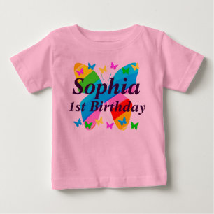 SÖT PERSONLIG 1 BIRTHDAY BUTTERFLY T SHIRT