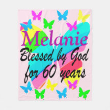 SÖT PERSONLIG 60:E BIRTHDAY FLEECE BLANKET