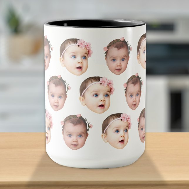Söt personlig babyansikte 2 bilder mugg (Skapare uppladdad)