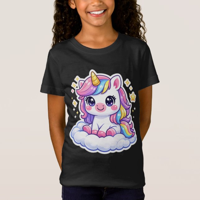 Söt Personlig Enhörning Barn T-Shirt (Framsida)
