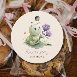 Söt personlig fjärilsnamn baby shower gåvor etiketter