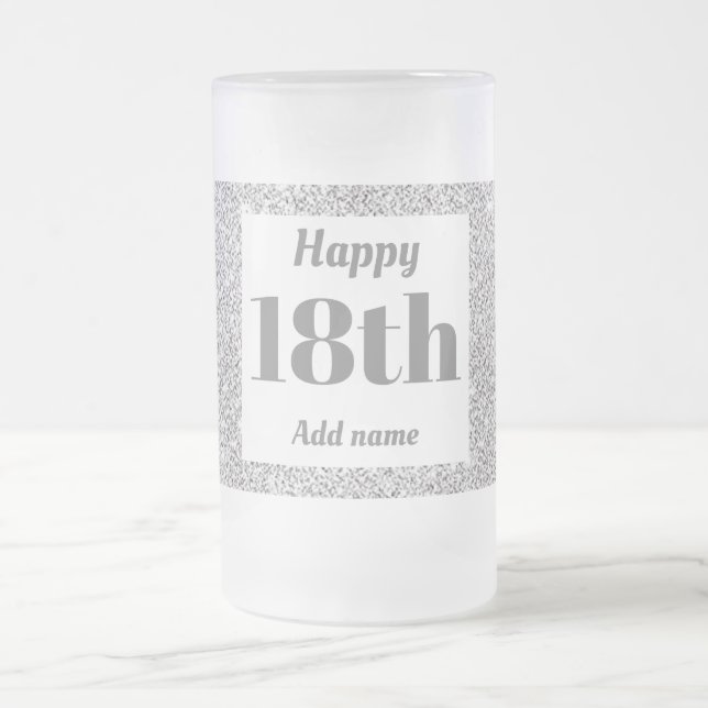 Söt personlig födelsedag av glas mugg, 18:e gåva frostat ölglas (Center)