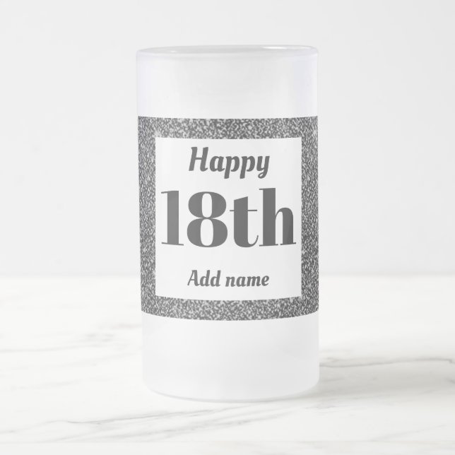 Söt personlig födelsedag av glas mugg, 18:e gåva frostat ölglas (Center)