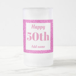 Söt personlig födelsedag av glas mugg, 50:e årspre frostat ölglas