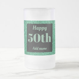 Söt personlig födelsedag av glas mugg, 50:e årspre frostat ölglas