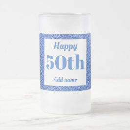 Söt personlig födelsedag av glas mugg, 50:e årspre frostat ölglas