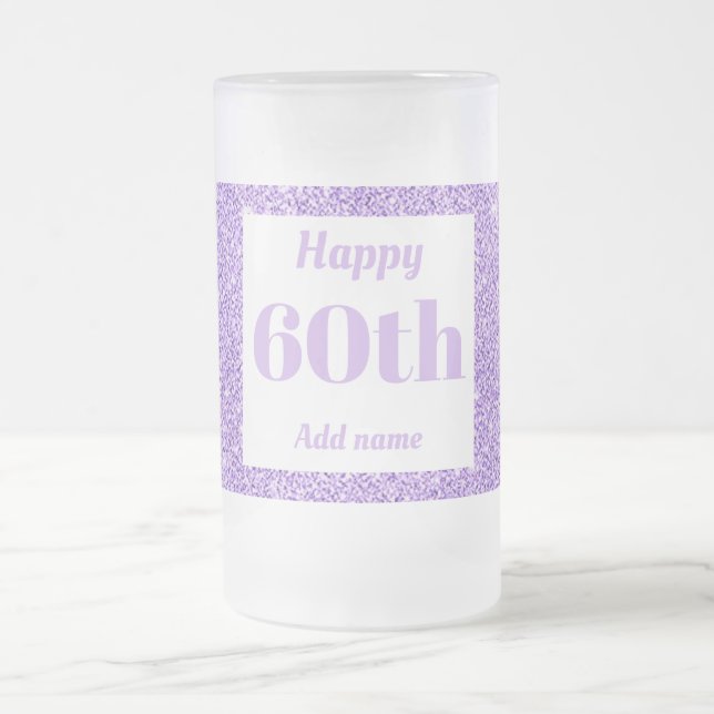 Söt personlig födelsedag av glas mugg, 60:e årspre frostat ölglas (Center)