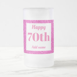 Söt personlig födelsedag av glas mugg, 70:e årspre frostat ölglas
