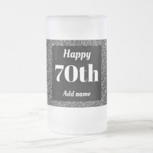 Söt personlig födelsedag av glas mugg, 70:e årspre