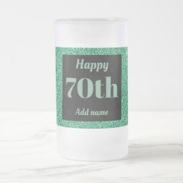 Söt personlig födelsedag av glas mugg, 70:e årspre frostat ölglas