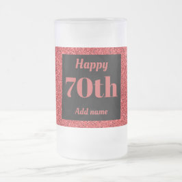 Söt personlig födelsedag av glas mugg, 70:e årspre frostat ölglas
