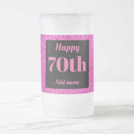 Söt personlig födelsedag av glas mugg, 70:e årspre frostat ölglas
