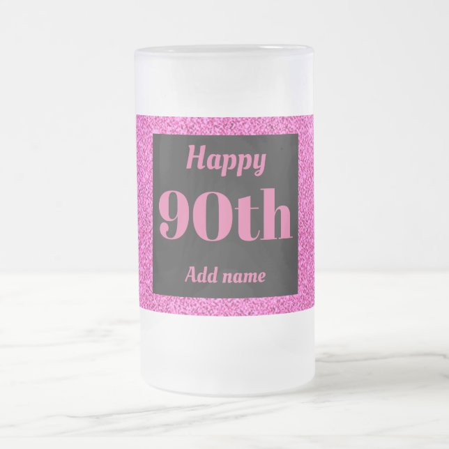 Söt personlig födelsedag av glas mugg 90:e gåva (Center)