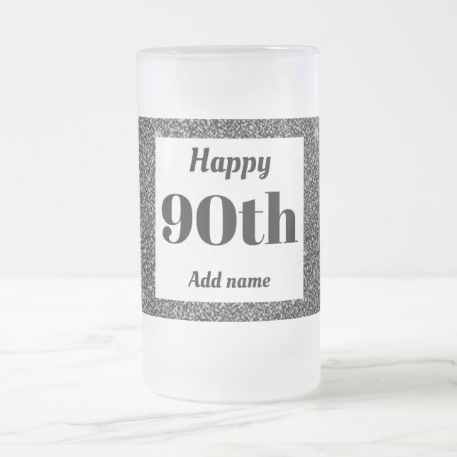 Söt personlig födelsedag av glas mugg 90:e gåva (Center)