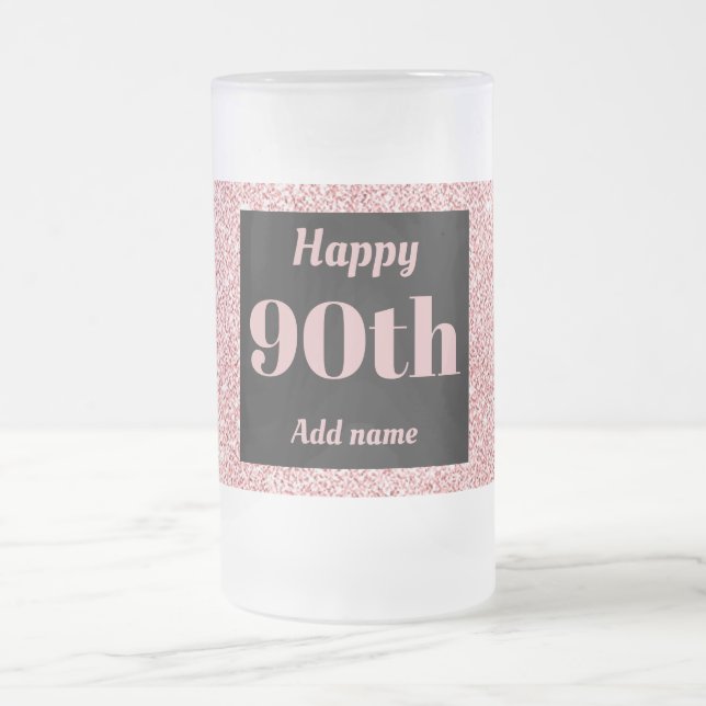 Söt personlig födelsedag av glas mugg 90:e gåva (Center)