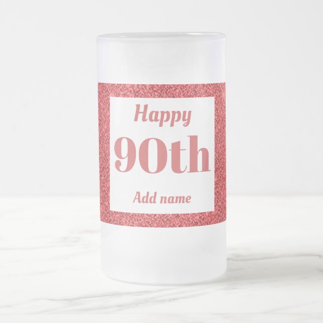 Söt personlig födelsedag av glas mugg 90:e gåva (Center)