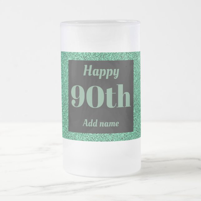 Söt personlig födelsedag av glas mugg 90:e gåva (Center)