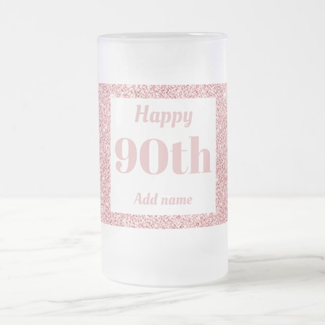 Söt personlig födelsedag av glas mugg 90:e gåva (Center)