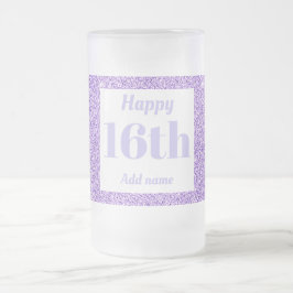 Söt personlig födelsedag av glas mugg, gåva 16:e frostat ölglas