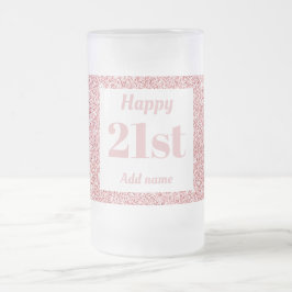 Söt personlig födelsedag av glas mugg, gåva 21:a frostat ölglas
