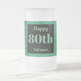 Söt personlig födelsedag av glas mugg, gåva 80:e frostat ölglas