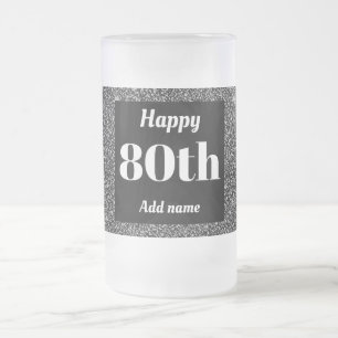 Söt personlig födelsedag av glas mugg, gåva 80:e frostat ölglas