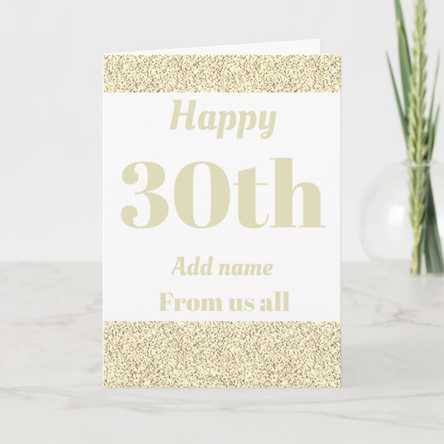 Söt personlig födelsedagskort från oss alla 30:e kort (Framsida)