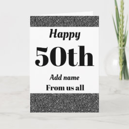Söt personlig födelsedagskort från oss alla 50:e kort