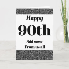 Söt personlig födelsedagskort från oss alla 90:e kort